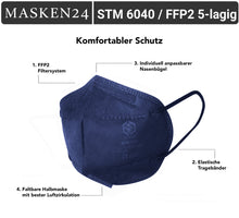 Laden Sie das Bild in den Galerie-Viewer, STM 6040 Atemschutzmaske FFP2 NR - Typ Blue - CE Zertifiziert
