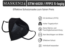 Laden Sie das Bild in den Galerie-Viewer, STM 6020 Atemschutzmaske FFP2 NR - Typ Black - CE Zertifiziert

